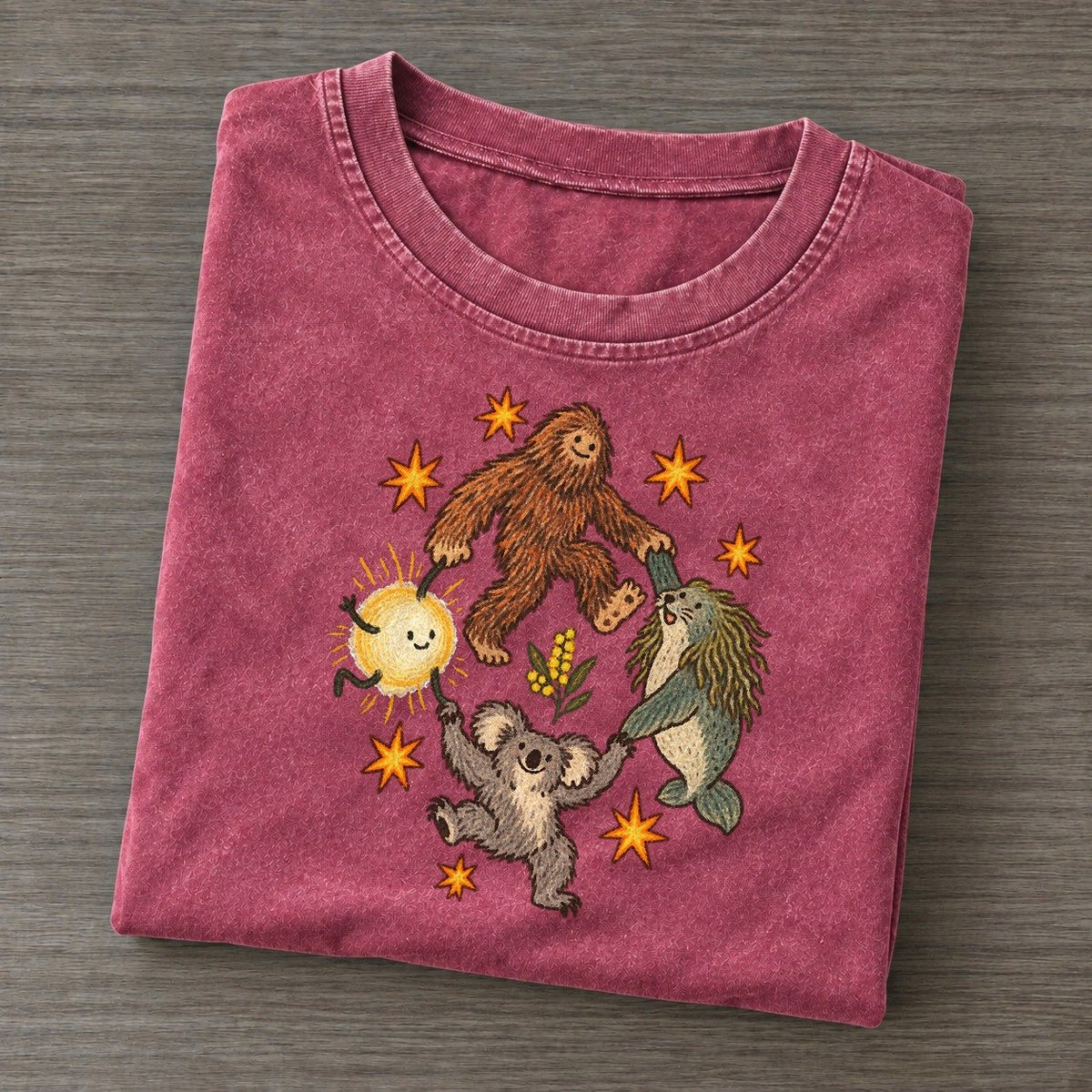Outback Stomp Cryptid Hoedown Vintage T-shirt – Raspberry