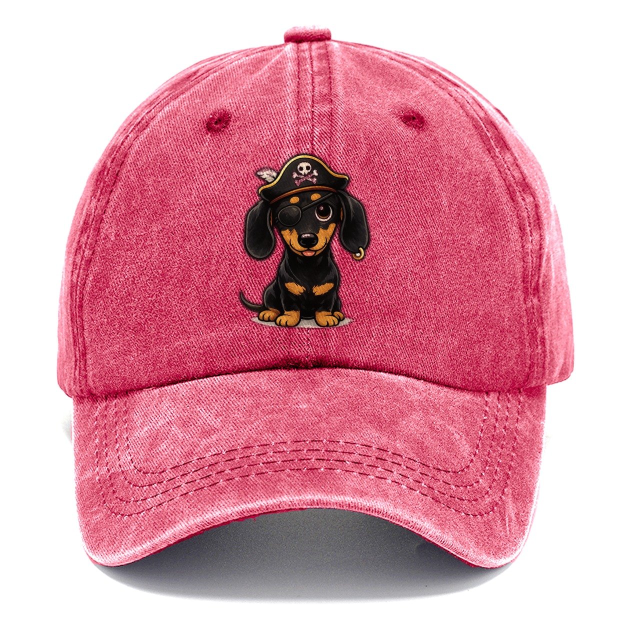 Dachshund Pirate Adventure Classic Cap – Pomegranate Blush