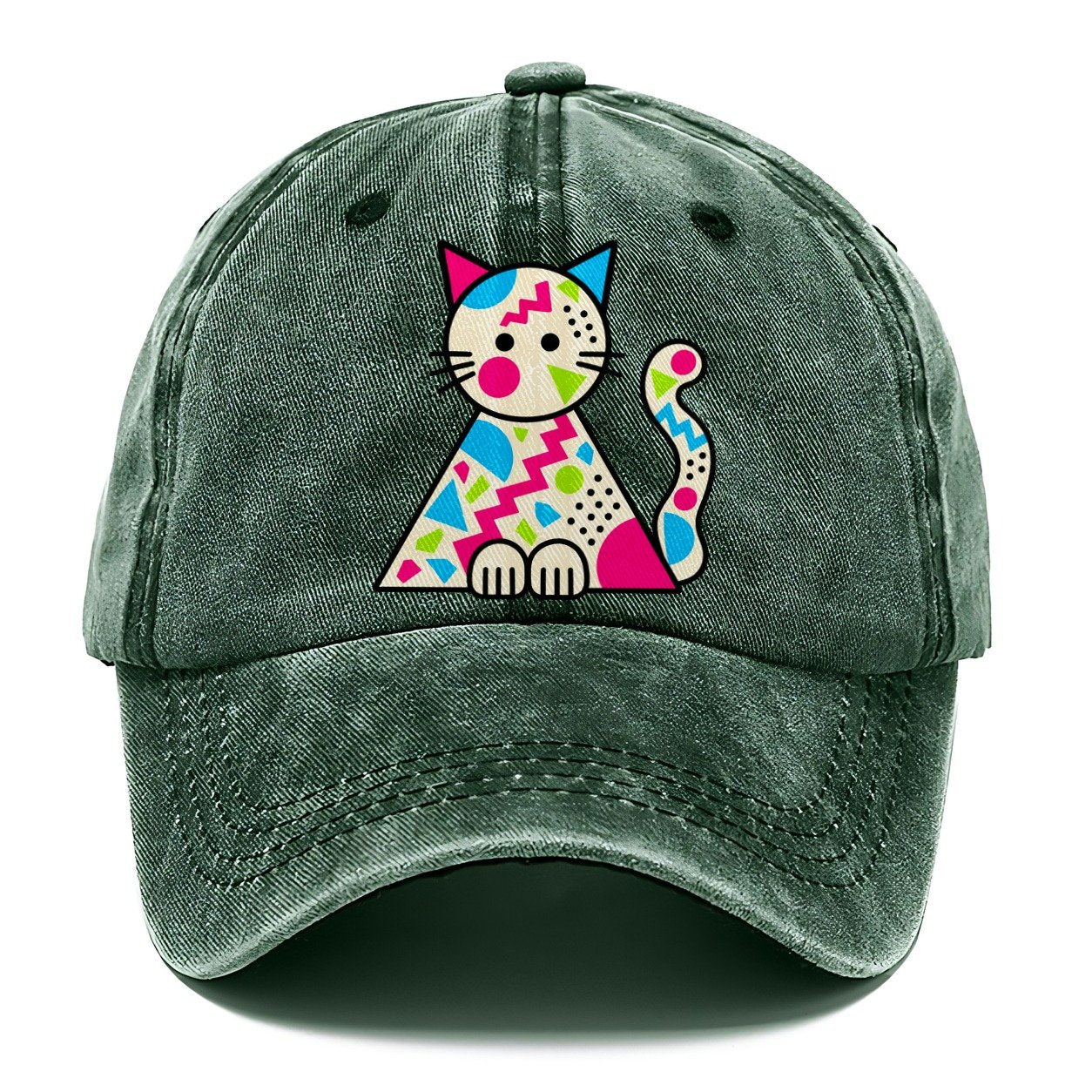 Triangle Cat Crazy Styles Classic Cap – Forest Mist