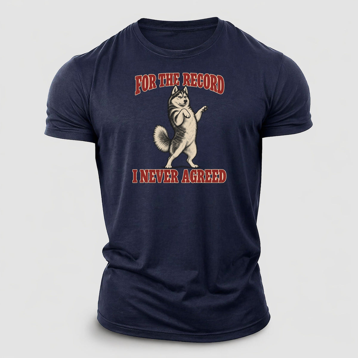 Siberian Husky Dog Declarations Cotton T-Shirt – Navy