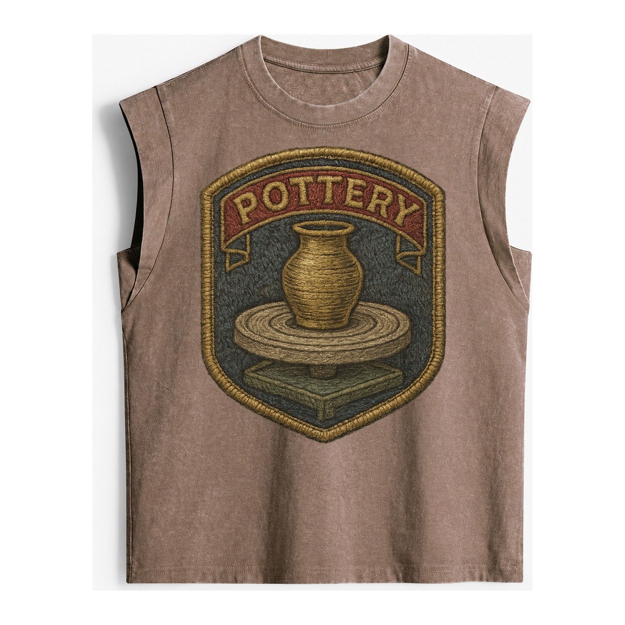 Pottery Wheel Vintage Washed Tank – Brown
