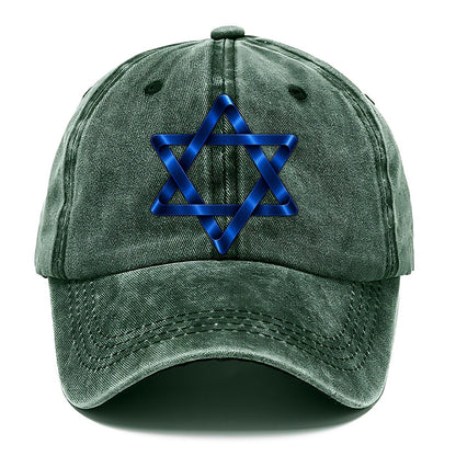 Star Of David Single Line Judaism Heritage Classic Cap – Forest Mist