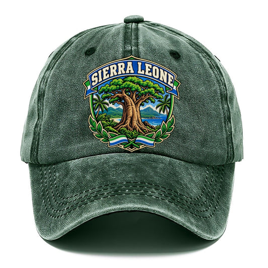 Sierra Leone Retro Badge Country Logos Classic Cap – Forest Mist
