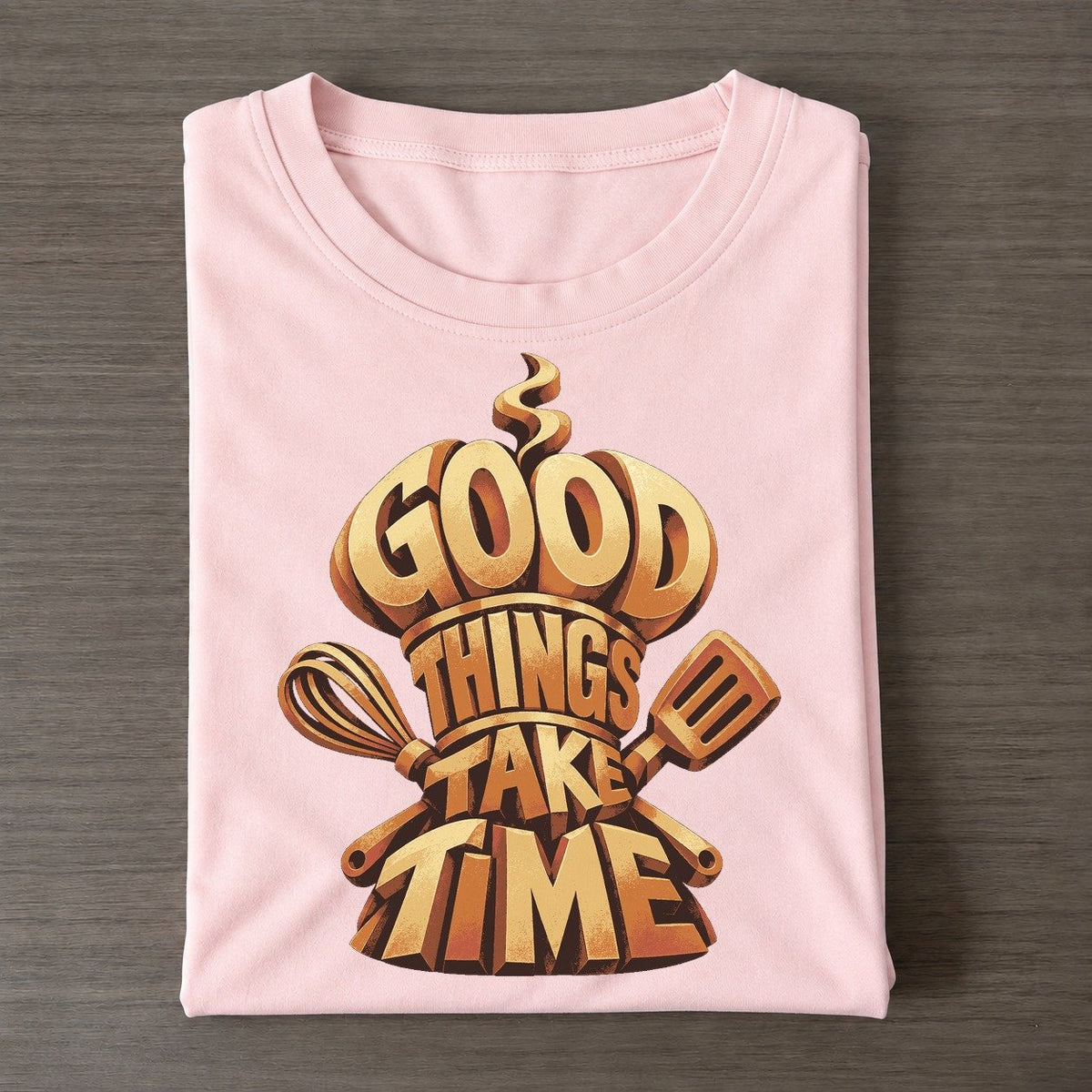 Chef Hat Steam Letter Sculpture Classic T-shirt – Pink