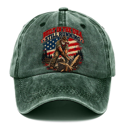 Built In The Usa Still Running Old Man Strong Classic Cap – Forest Mist