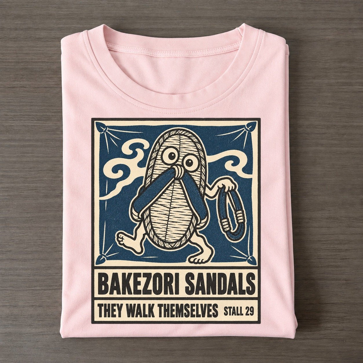 Bakezori Sandals Yokai Night Market Classic T-shirt – Pink
