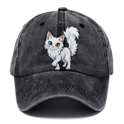 Turkish Angora Tail Up Peeking Cats Classic Cap – Graphite