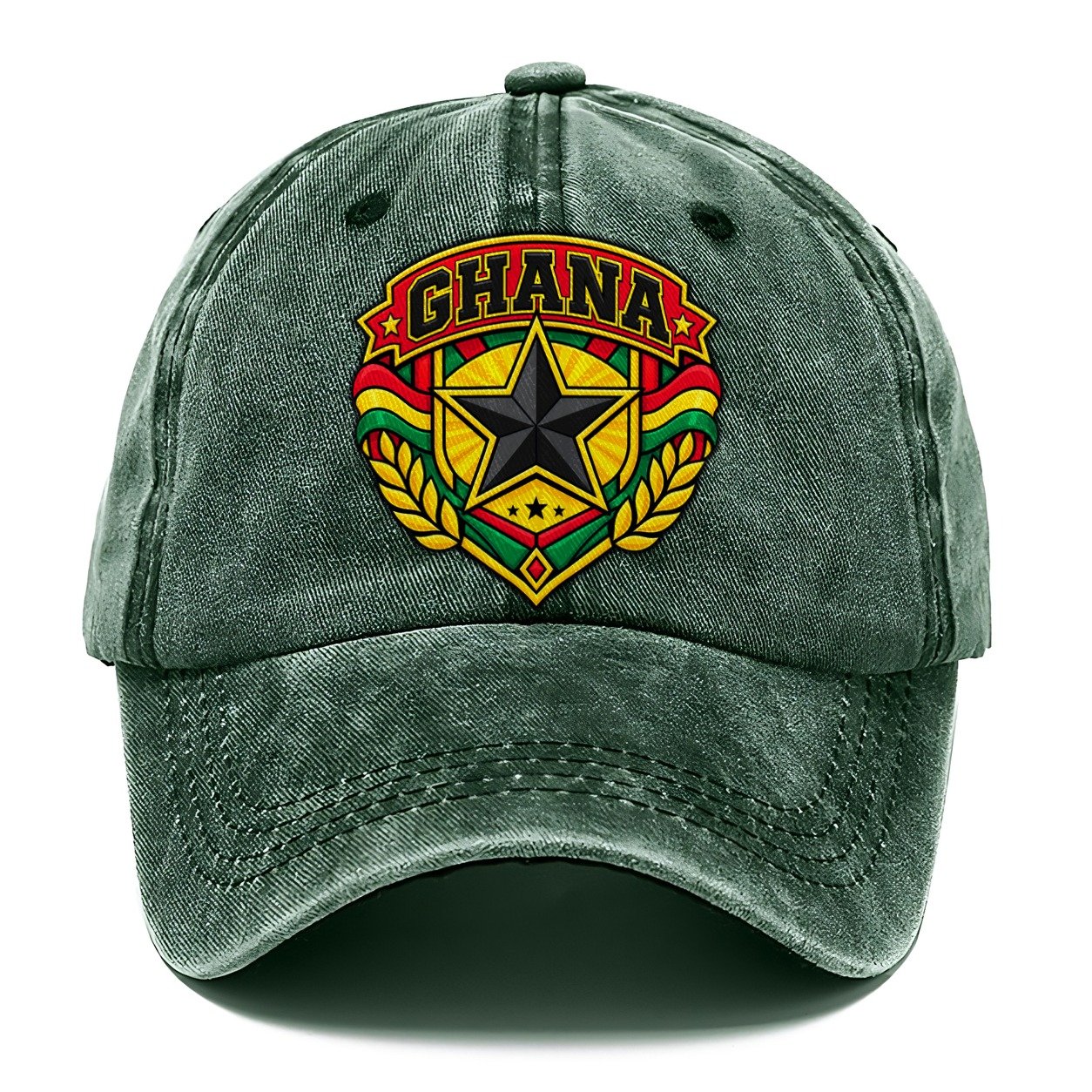 Ghana Retro Badge Country Logos Classic Cap – Forest Mist