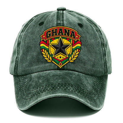 Ghana Retro Badge Country Logos Classic Cap – Forest Mist