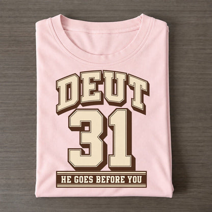 Deuteronomy 31 Varsity Chapel Varsity Classic T-shirt – Pink