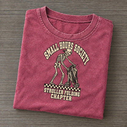 Stroller Fold Small Hours Society Vintage T-shirt – Raspberry