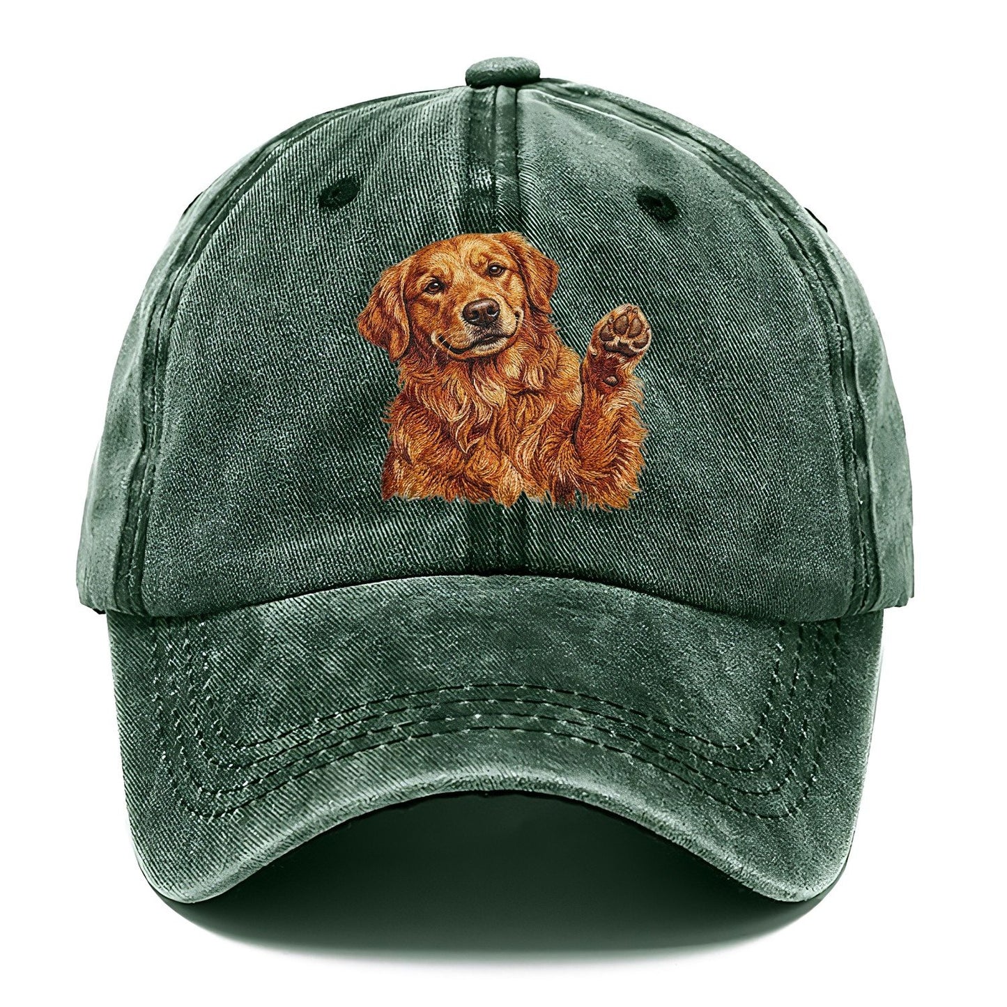 Golden Retriever Embroidered Classic Cap – Forest Mist