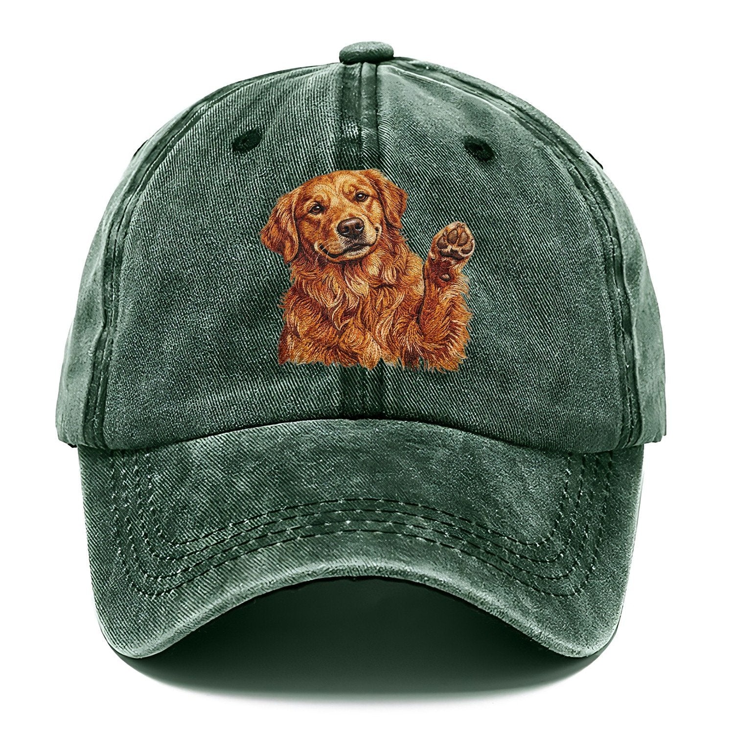 Golden Retriever Embroidered Classic Cap – Forest Mist