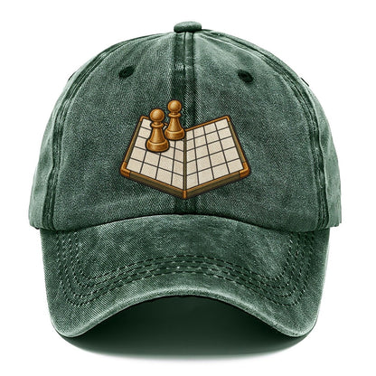 Open Folded Board With Two Pawns Board Games Classic Cap – Forest Mist