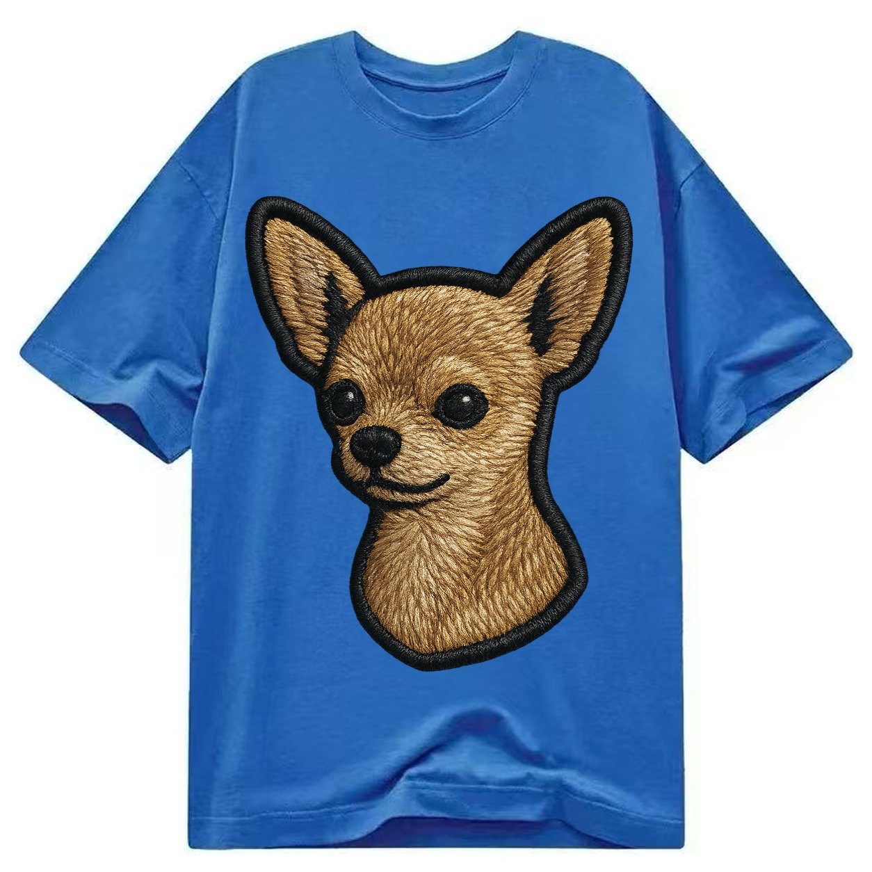 Chihuahua Front Facing Embroidered Portrait 78ceab Classic T-shirt – Blue