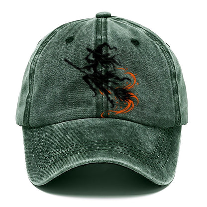 Airborne Witch On A Broom Witch Magic Classic Cap – Forest Mist