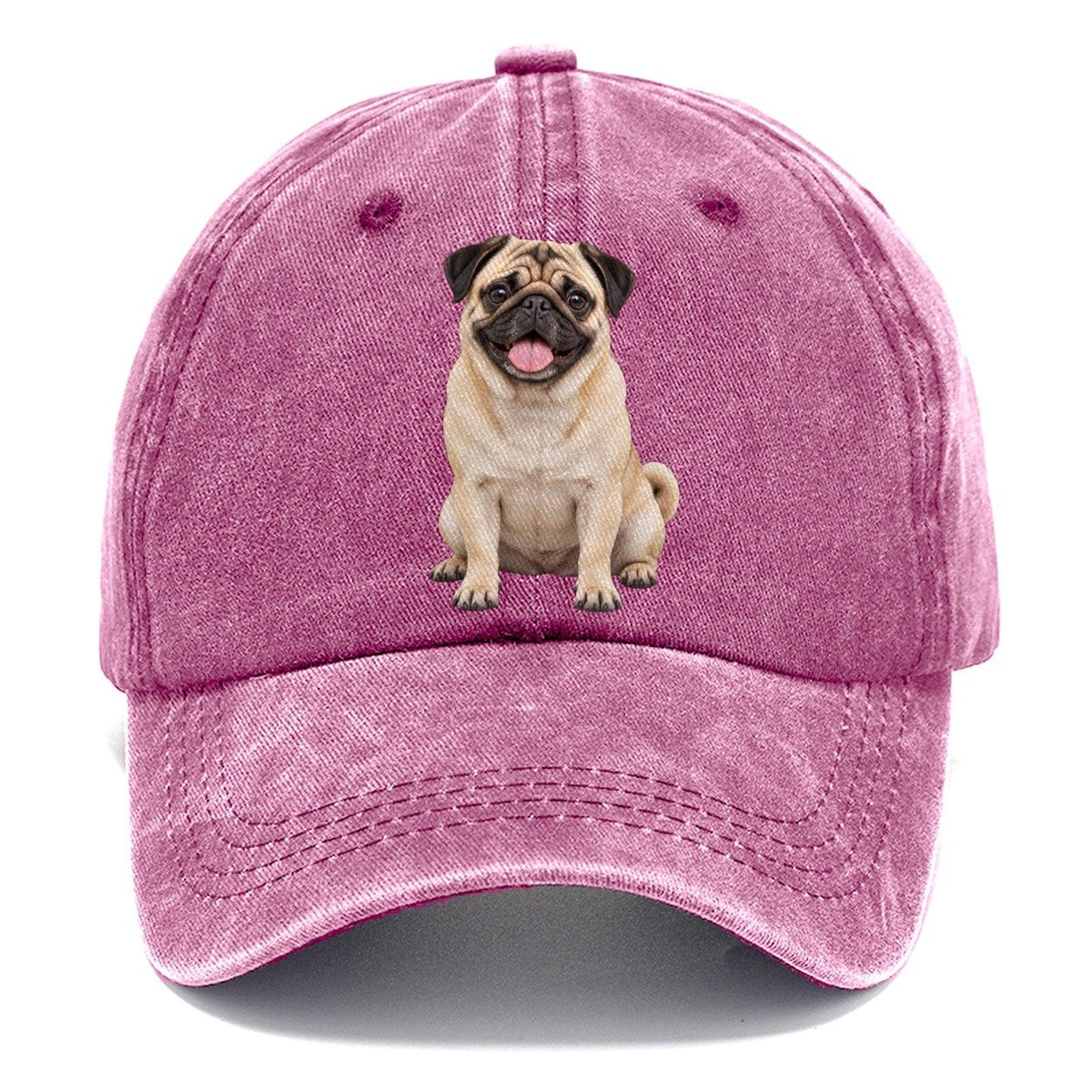 Pug Sitting Top Breeds Classic Cap – Dusty Rose