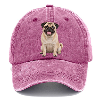 Pug Sitting Top Breeds Classic Cap – Dusty Rose