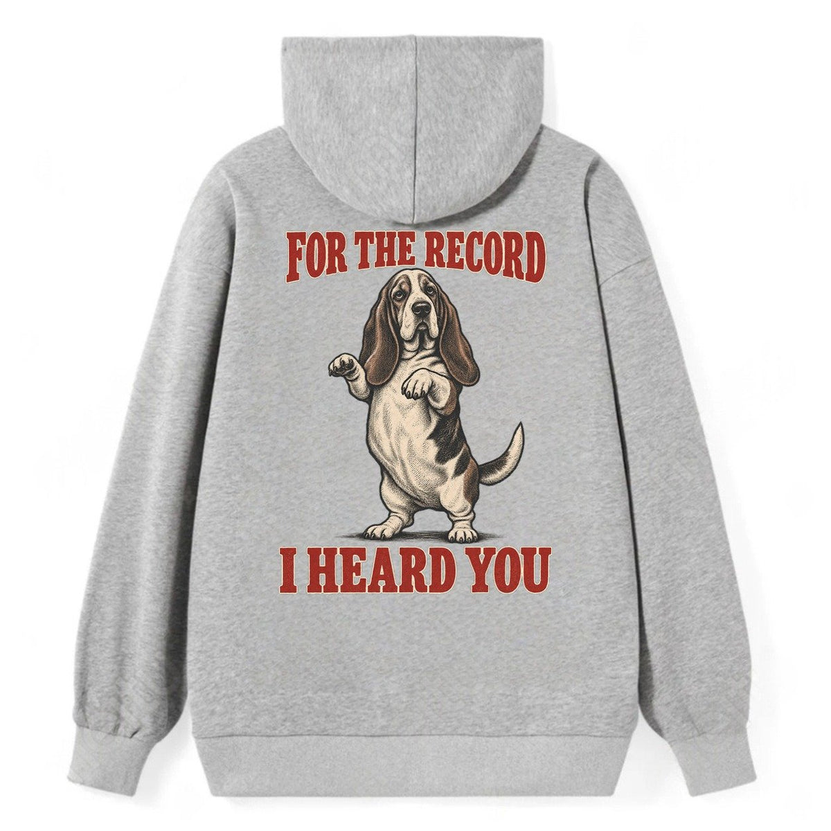 Basset Hound Dog Declarations Classic Pullover Hoodie – Grey