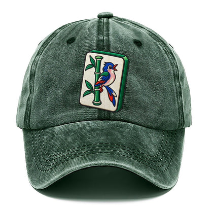 Bamboo Songbird Mahjong Game Night Classic Cap – Forest Mist