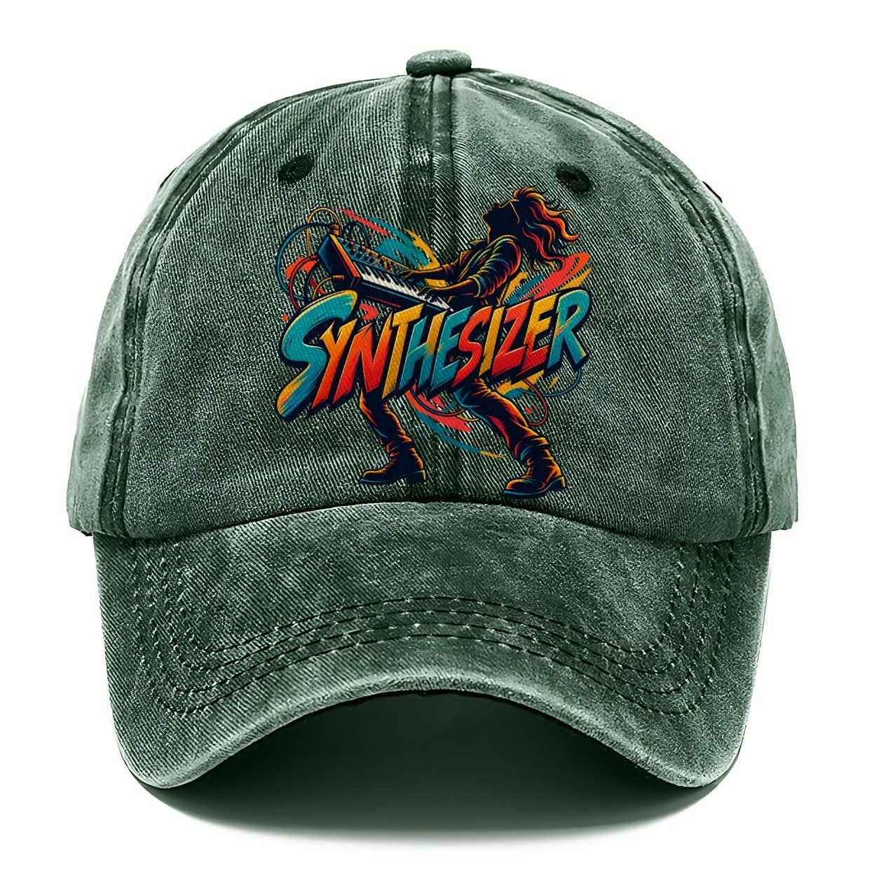 Synthesizer Wordmark Music Instruments Classic Cap – Forest Mist