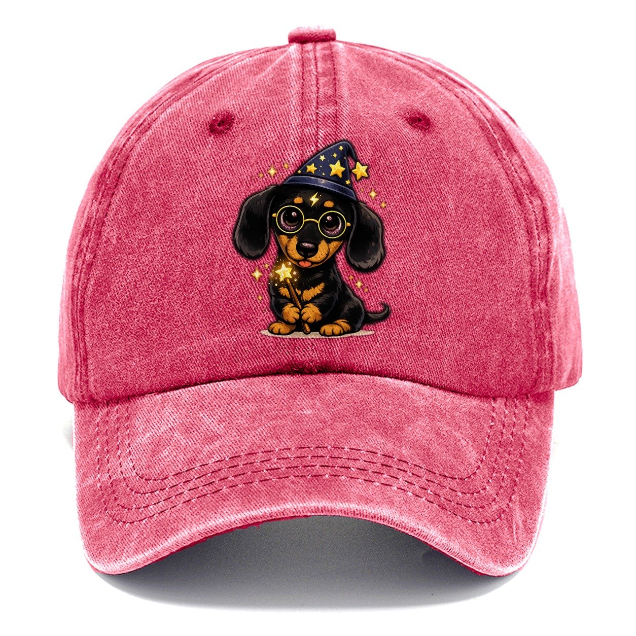 Dachshund Wizard Wand Classic Cap – Pomegranate Blush