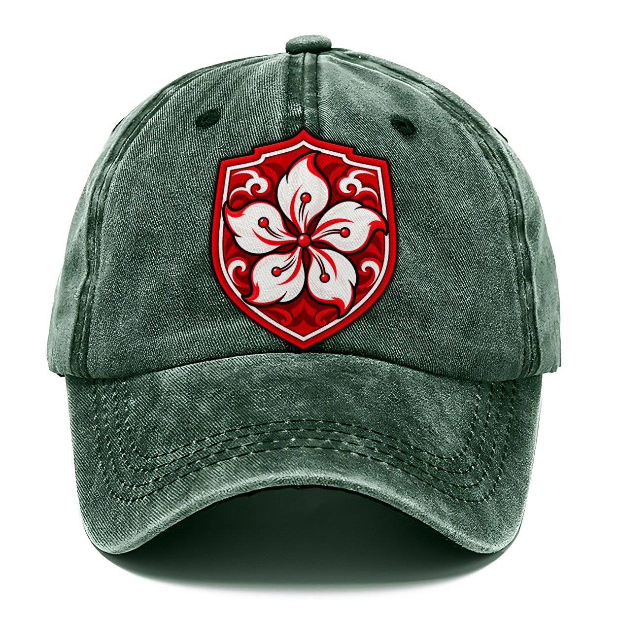 Hong Kong Minimal Emblem Country Logos Classic Cap – Forest Mist