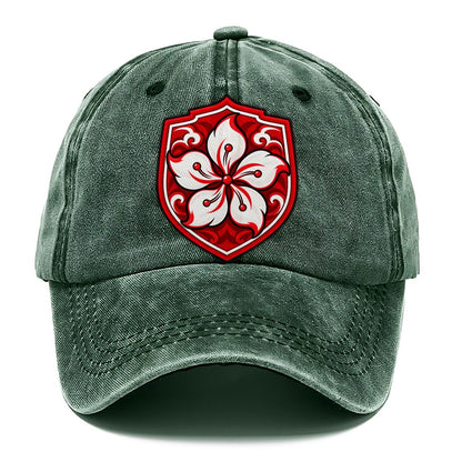 Hong Kong Minimal Emblem Country Logos Classic Cap – Forest Mist