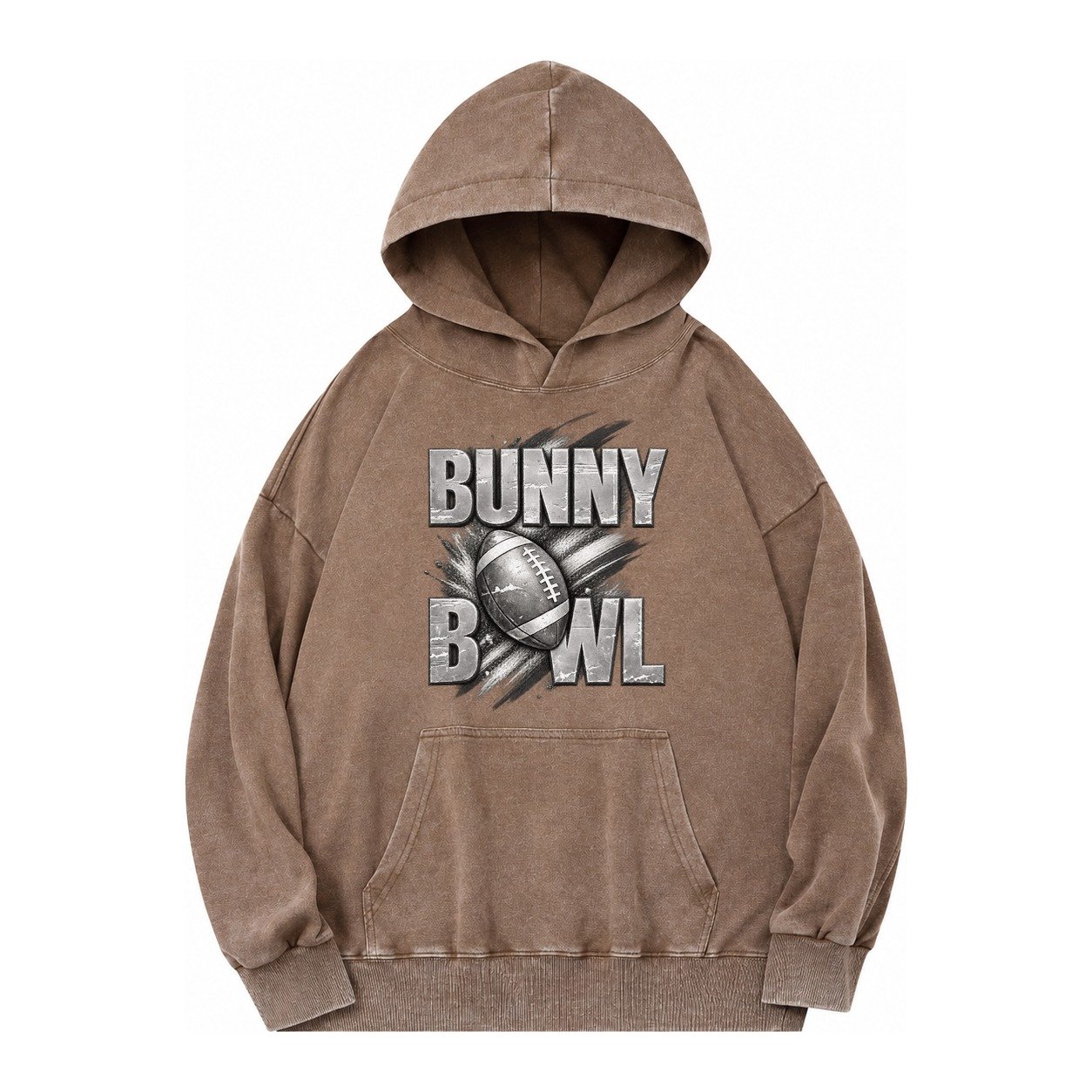 Bunny Bowl Vintage Washed Hoodie – Brown