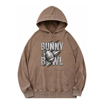 Bunny Bowl Vintage Washed Hoodie – Brown