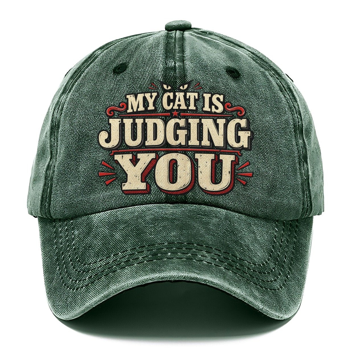 My Cat Is Judging You American Wit Classic Cap – Forest Mist