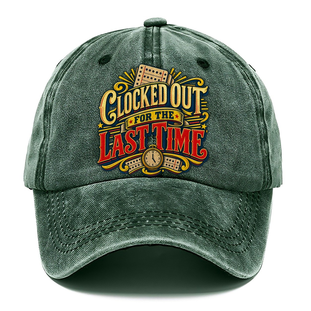 Clocked Out For The Last Time Retired Living Classic Cap – Forest Mist