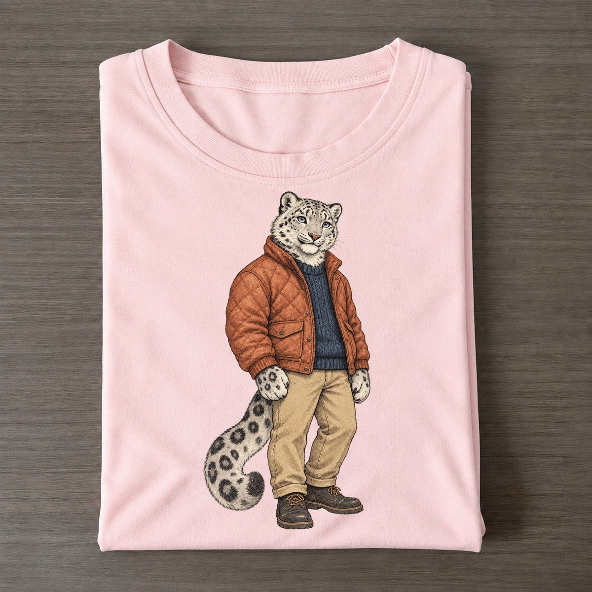Snow Leopard Wardrobe Portrait Wild Wardrobe Portraits Classic T-shirt – Pink