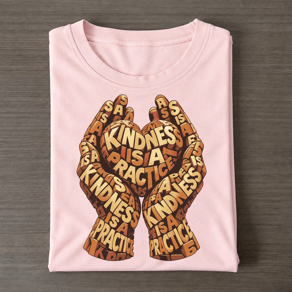 Hands And Heart Letter Sculpture Classic T-shirt – Pink