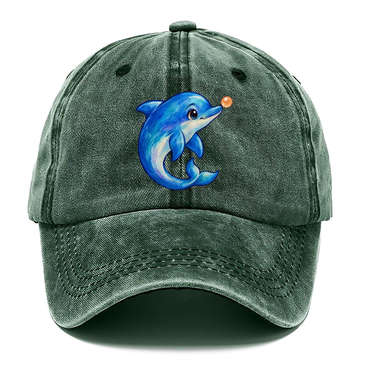 Dolphin Nose Boop Sea Sprite Classic Cap – Forest Mist