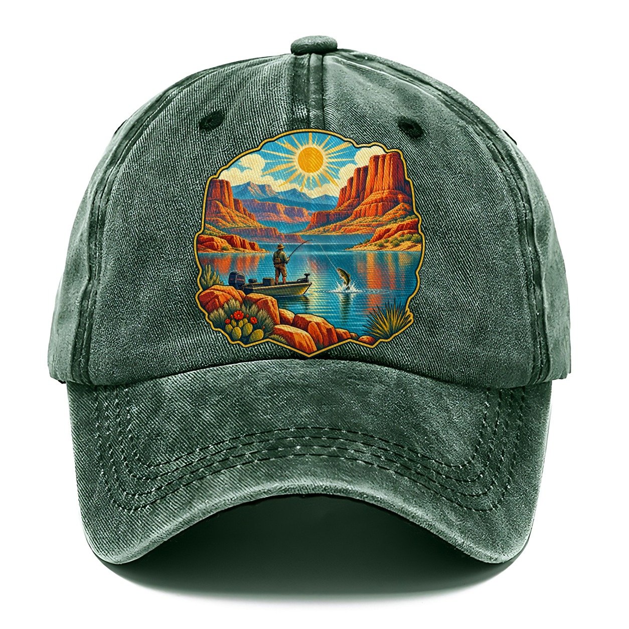 Desert Reservoir Noon Fishing Club Classic Cap – Forest Mist