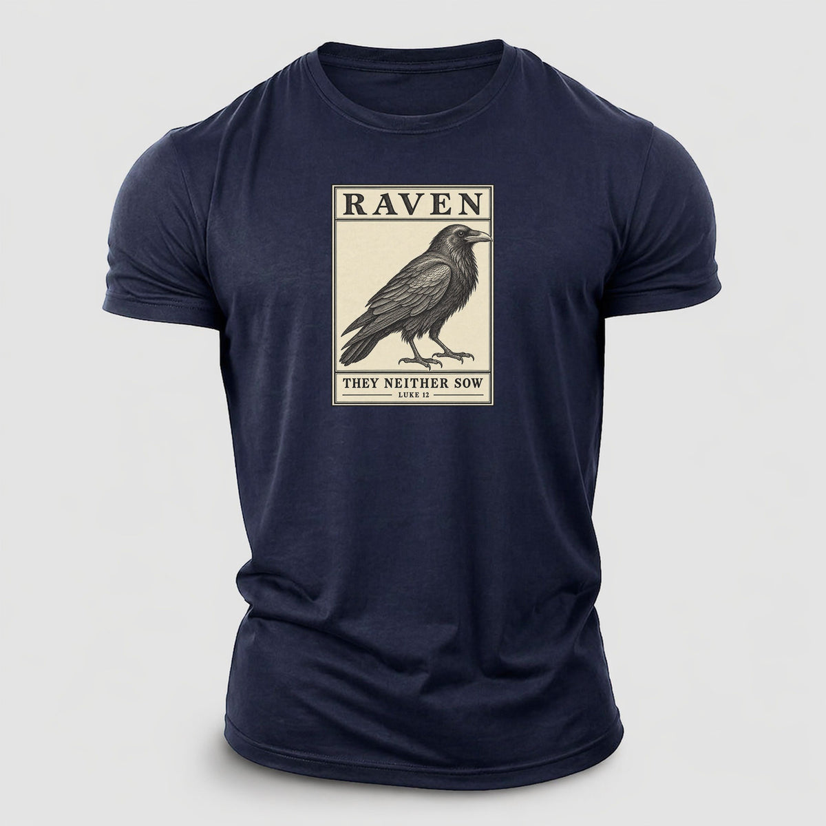 Raven Specimen Plate Creature Canticle Cotton T-Shirt – Navy