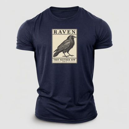Raven Specimen Plate Creature Canticle Cotton T-Shirt – Navy