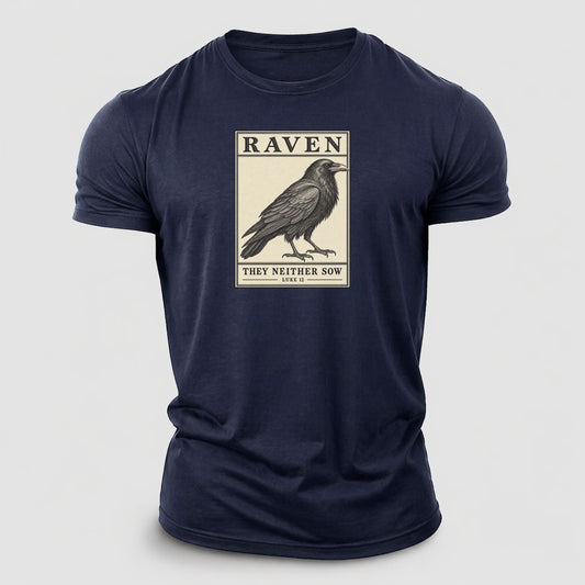 Raven Specimen Plate Creature Canticle Cotton T-Shirt – Navy