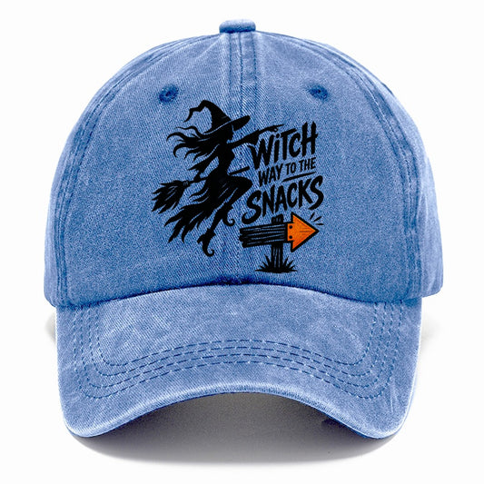 Witch Way To The Snacks Slogan Witch Magic Classic Cap – Summer Sky
