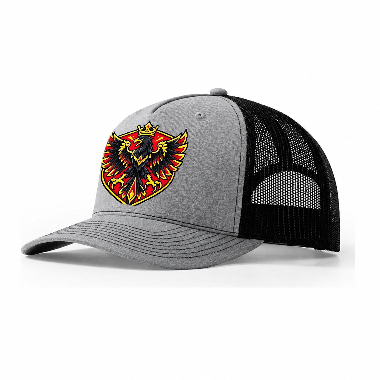 Germany Minimal Emblem Country Logos Trucker Hat – Sport Grey Black