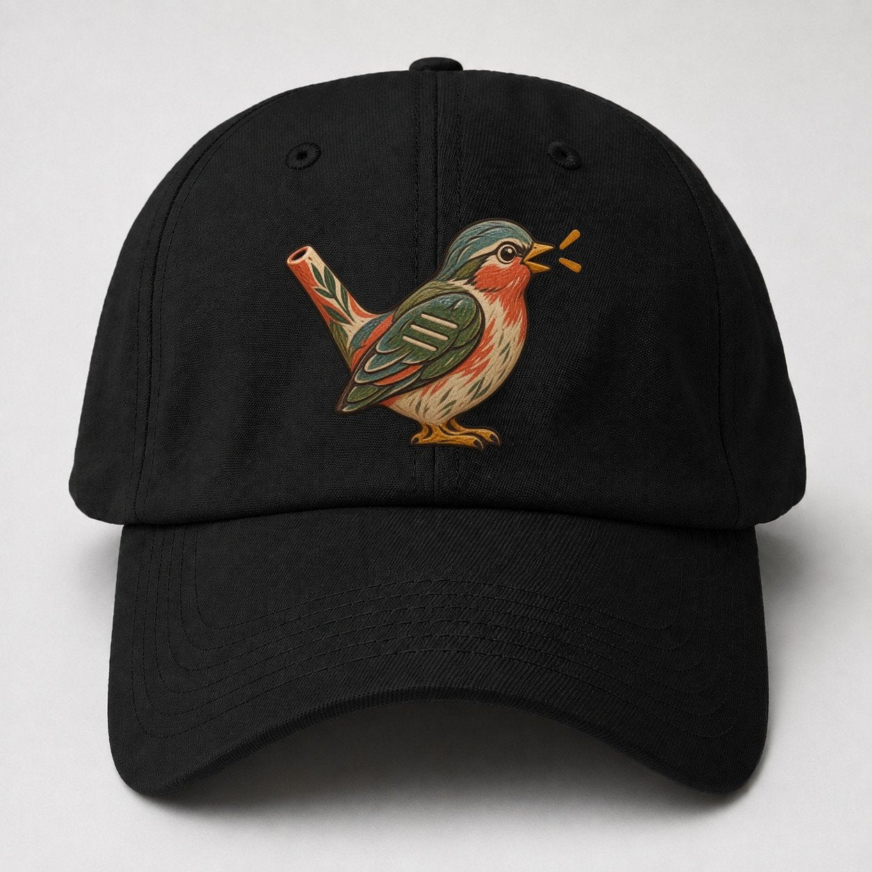 Clay Bird Whistle Gentle Wild Baseball Cap – Black
