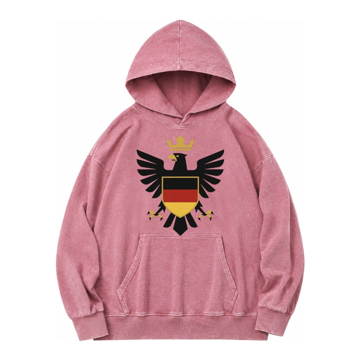 Germany Eagle Emblem Vintage Washed Hoodie – Dusty Rose