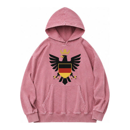 Germany Eagle Emblem Vintage Washed Hoodie – Dusty Rose