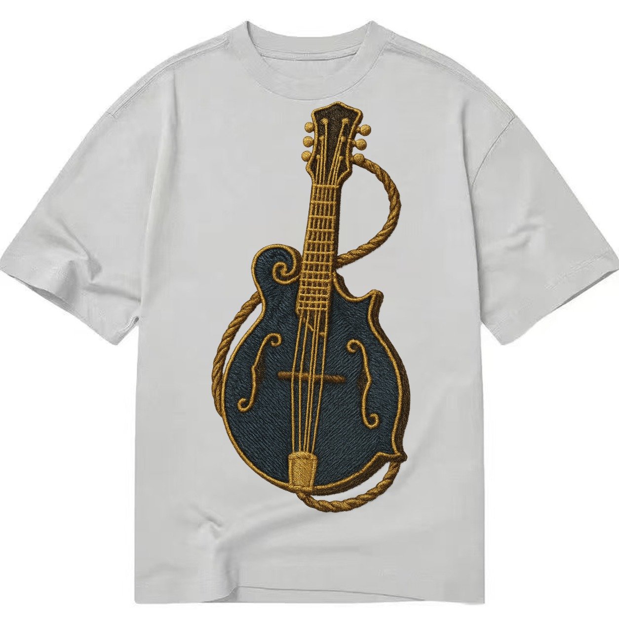 Mandolin Bluegrass Mandolin With F Holes And Double Strings Classic T-shirt – Grey