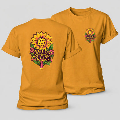 Sunflower Paddle Power Pickleball Life Women's Cotton T-Shirt – Ginger Yellow