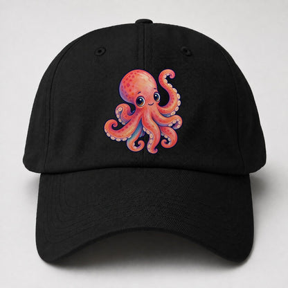 Octopus Tucked Curl Sea Sprite Baseball Cap – Black