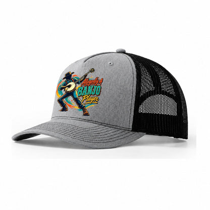 Allegedly A Banjo Player Music Instruments Trucker Hat – Sport Grey Black