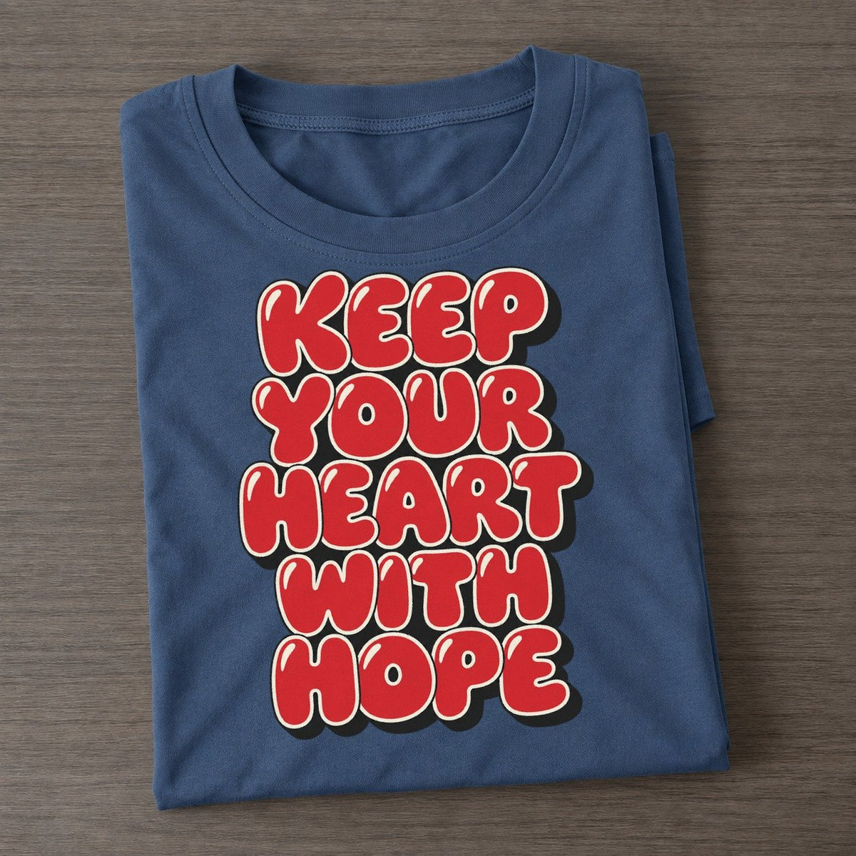 Keep Your Heart With Hope Sunday Puff Classic T-shirt – Twilight Navy