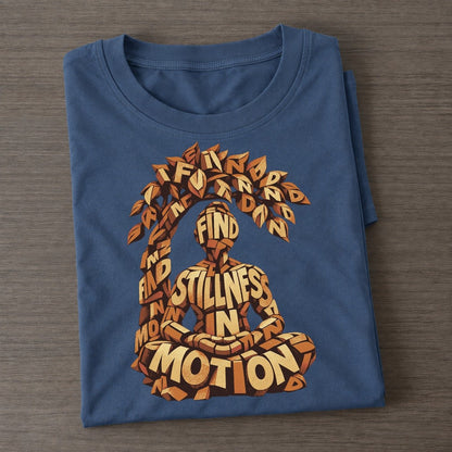 Meditation Under Leaves Letter Sculpture Classic T-shirt – Twilight Navy